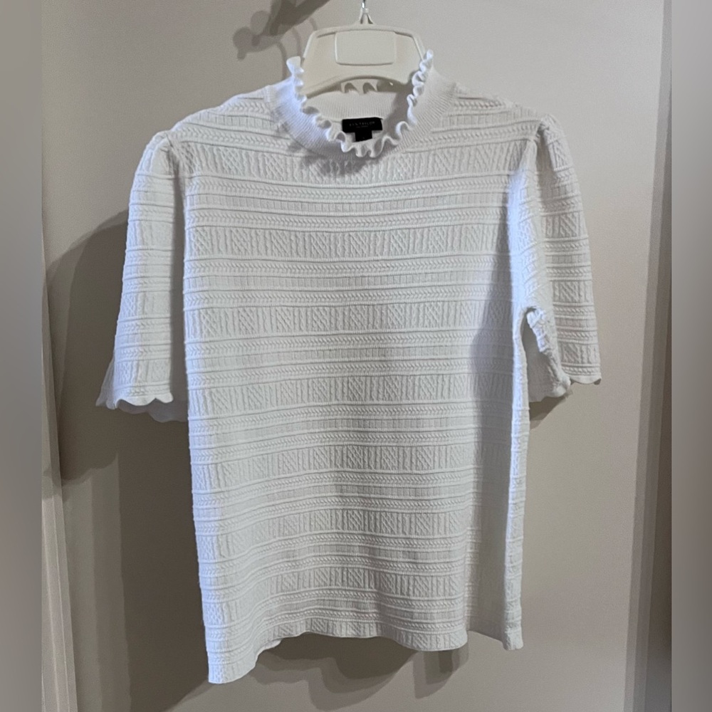 Ann Taylor White Knit Top